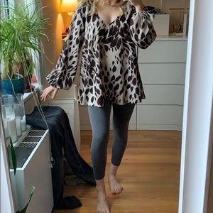 Mumu Leopard Blouse Size M